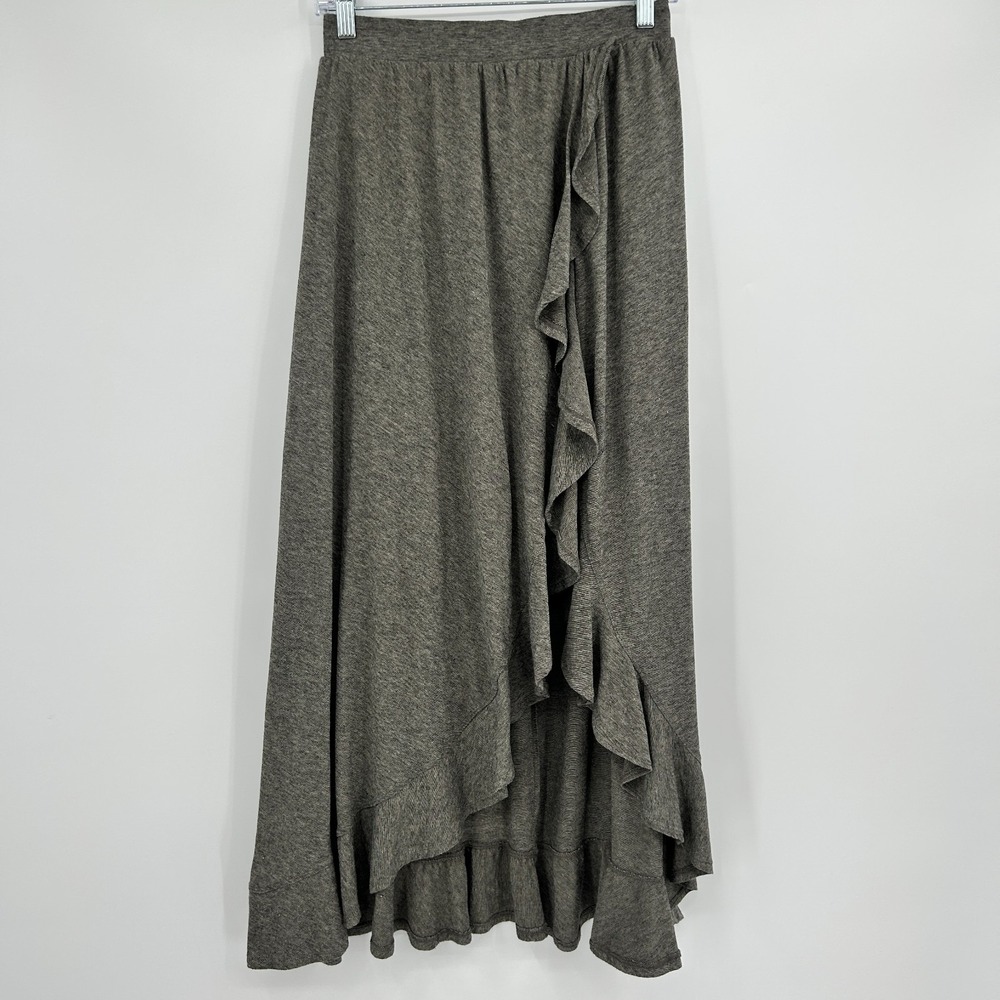 Fairy Grunge Ruffle Maxi Skirt Womens S Soft Knit Pull On Preppy Boho Capsule